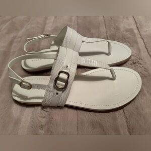 White Kelly & Katie sandals with gold accents. Never worn